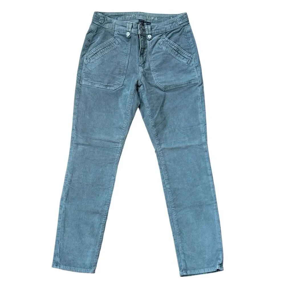 American Eagle Gray Corduroy Classic Skinny Pants